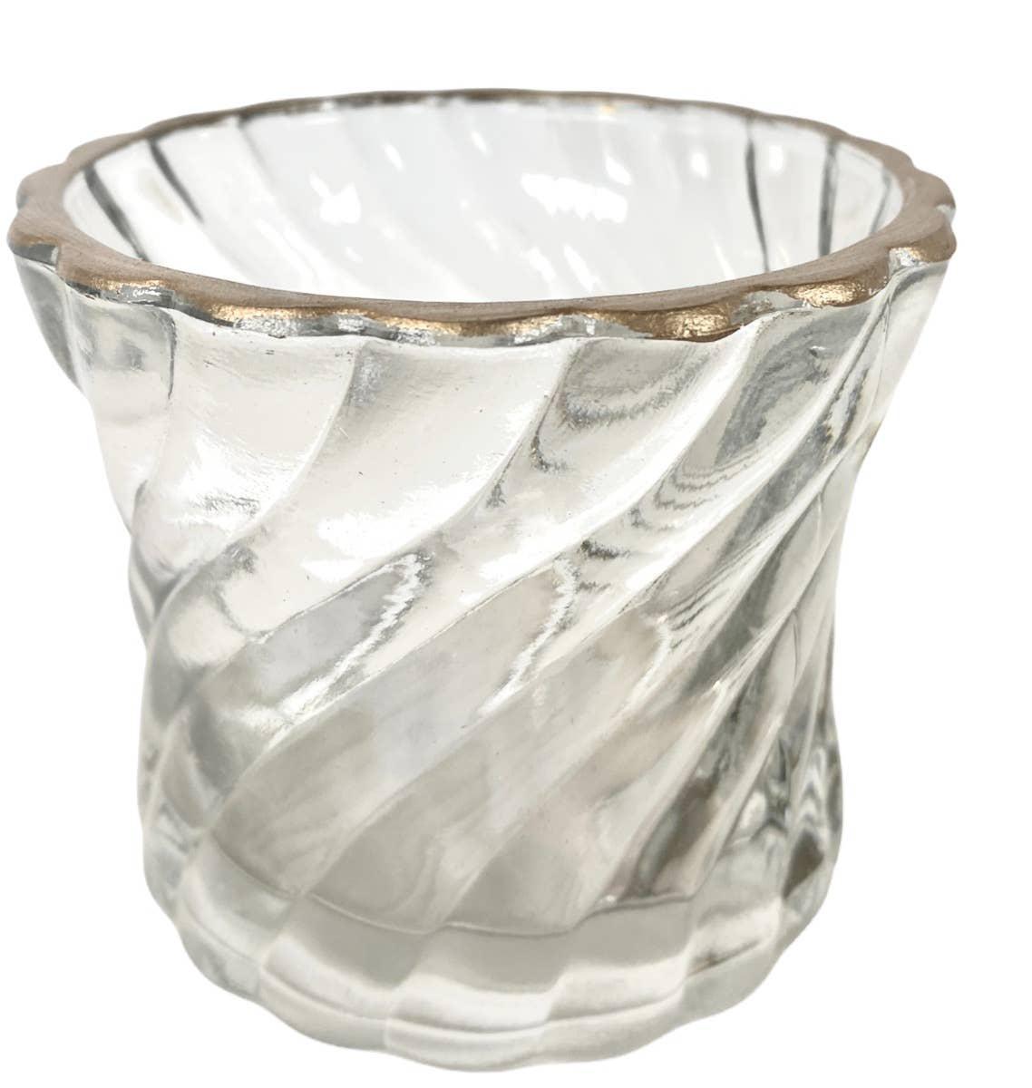 Swirled Glass Tea Light Holder